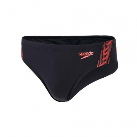 Import - Slip monogram 7 cm pentru barbati Speedo bleumarin/portocaliu