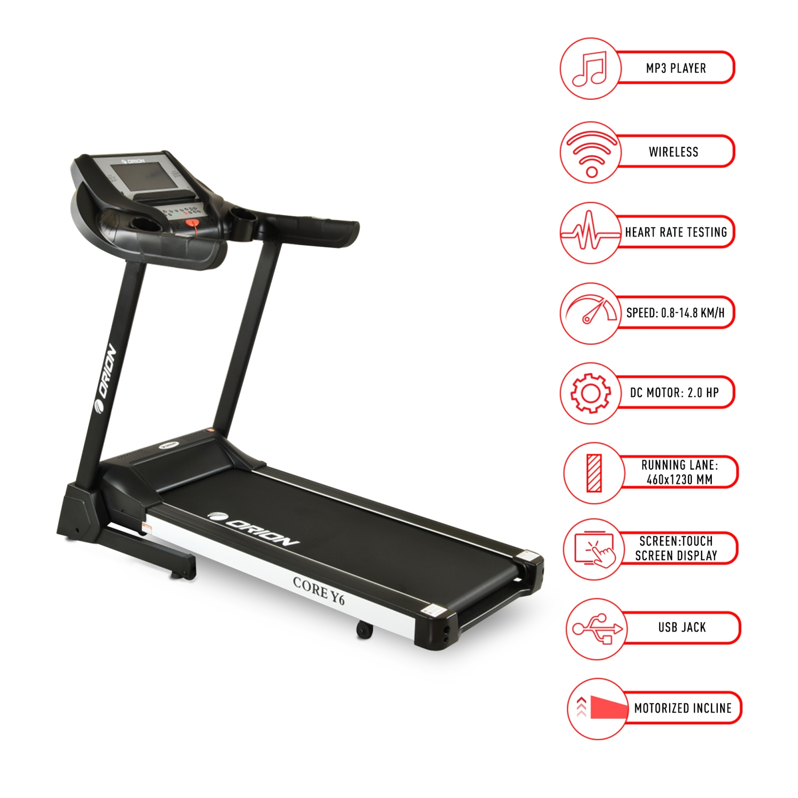 Banda de alergat electrica cu tableta Android incorporata Orion Core Y6 [5]