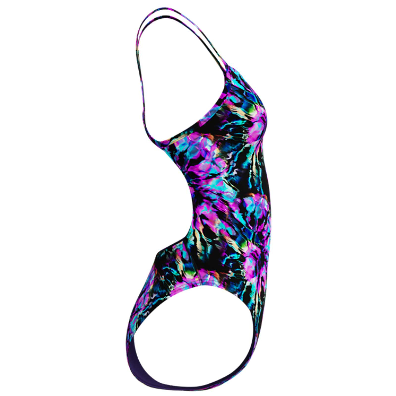 Costum inot femei Speedo FL Printed V-Back 2.0 negru/mov - Endurance+, rezistent la clor [3]
