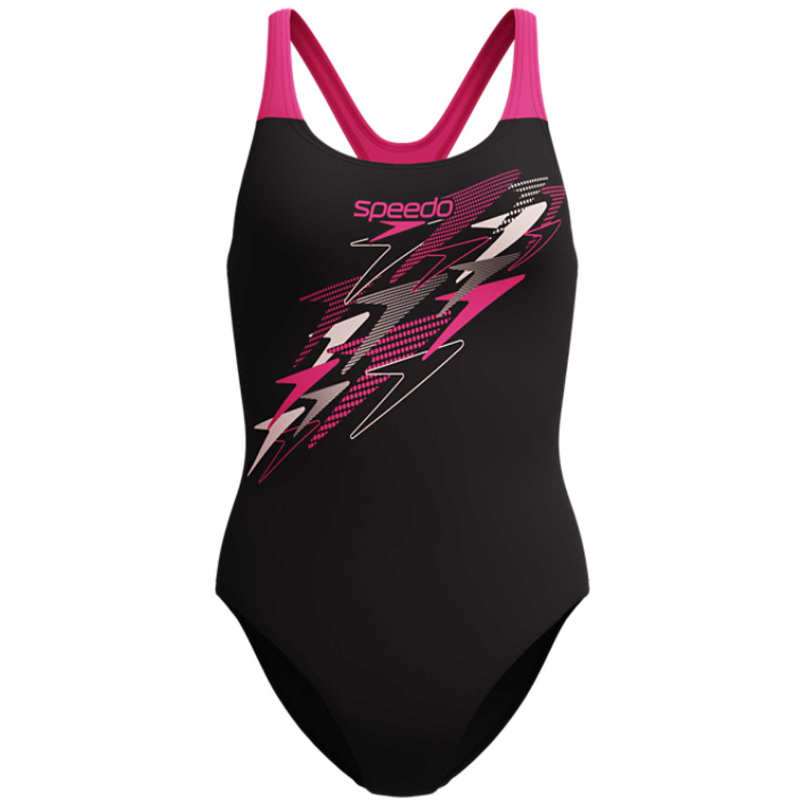 Costum inot femei Speedo Medley Logo Medalist negru/roz - Endurance+, rezistent la clor [1]