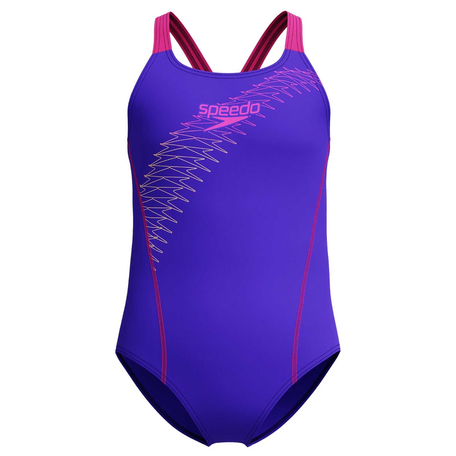Costum inot fete Speedo Medley Logo Medalist mov - rezistent la clor, EnduraFlex [2]