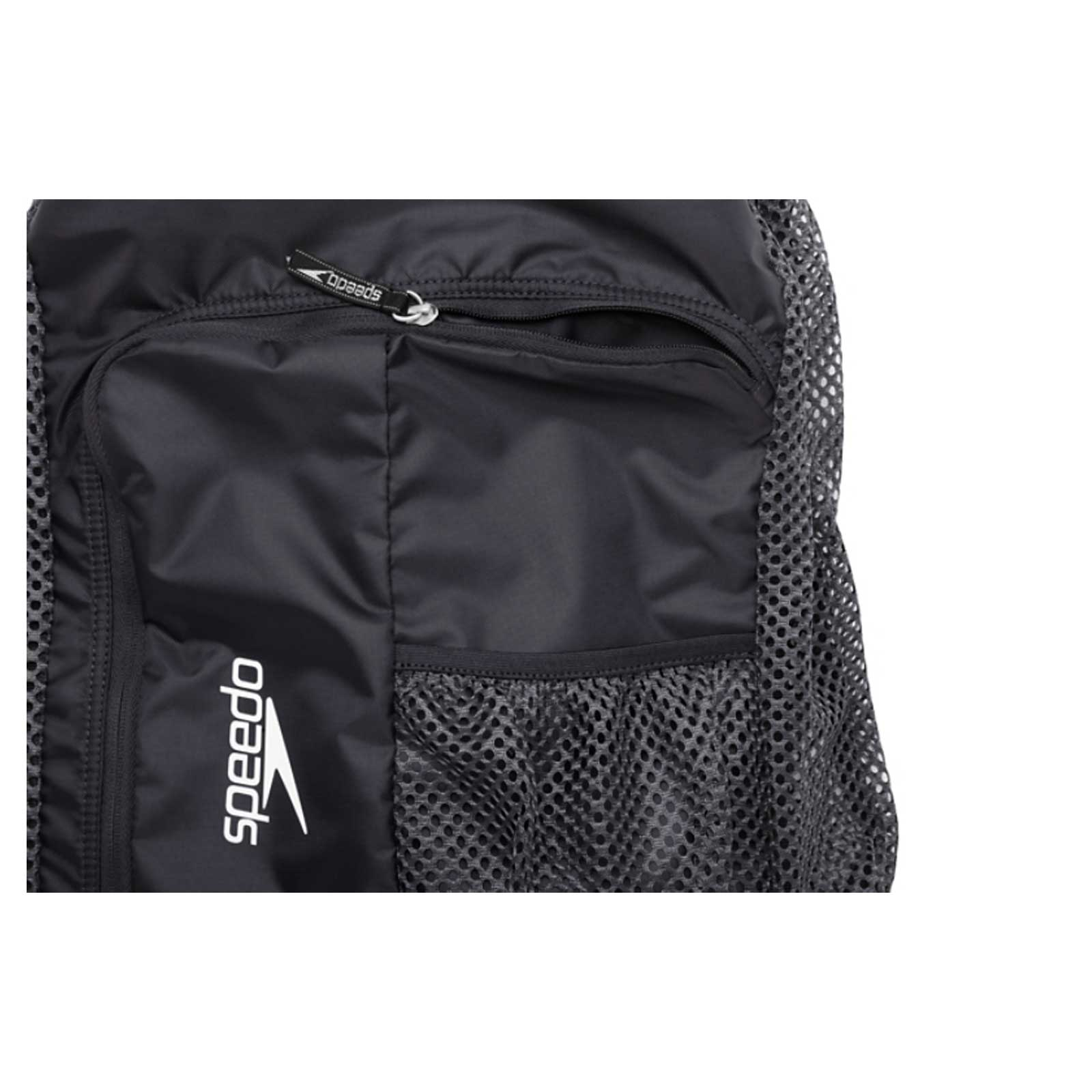 Rucsac Speedo Ventilator Deluxe Mesh Bag negru - geanta plasa piscina, uscare rapida, compartiment frontal [2]