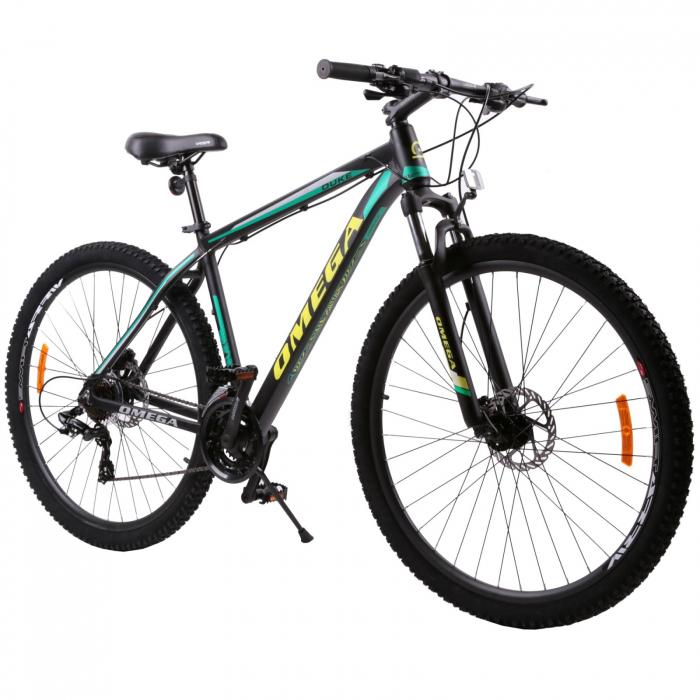 Bicicleta mountainbike Omega Duke 29", cadru 49cm, frana hidraulica pe disc, negru/verde/galben - RESIGILATA [2]