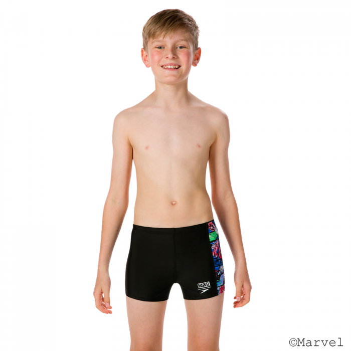 Boxeri inot baieti Speedo Disney Marvel Alv Panel negru/albastru [2]
