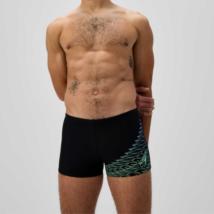 Boxeri inot barbati Speedo Medley Logo Aquashort verde– rezistenti la clor, EnduraFlex [2]