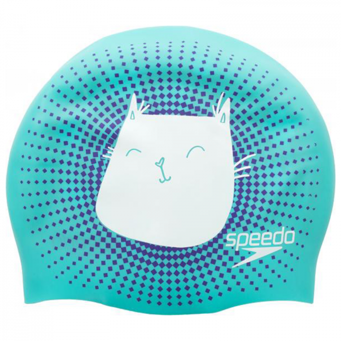 Casca de inot pentru copii din silicon SPEEDO cu doua fete verde/mov [3]