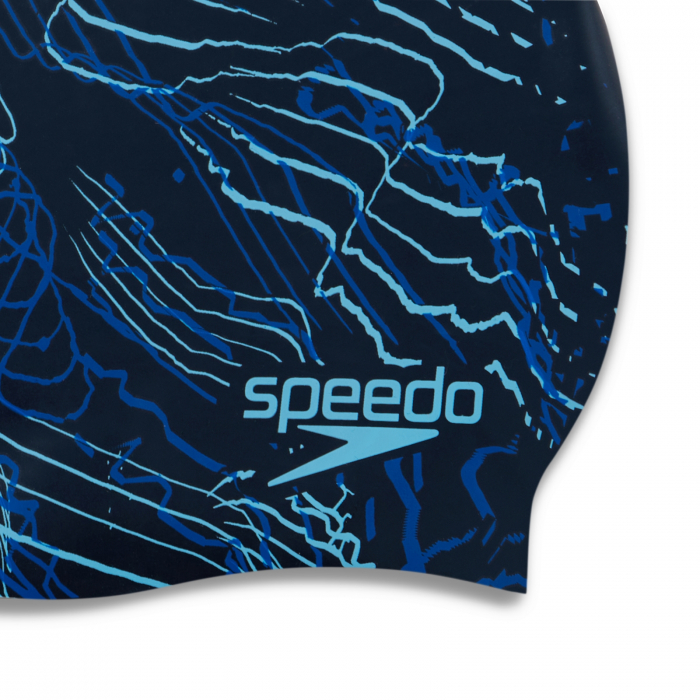 Casca inot adulti long hair Speedo Print albastru [3]