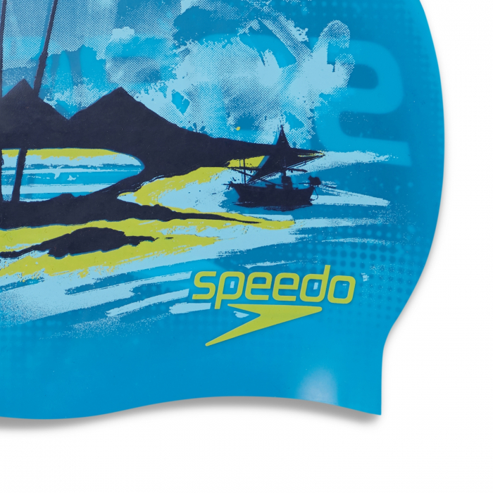Casca inot copii Speedo Reversibila Slogan albastru/galben [3]