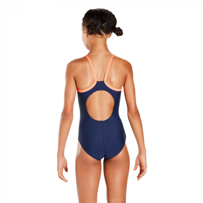 Costum de baie pentru fete Speedo Gala Logo muscleback bleumarin/rosu [3]