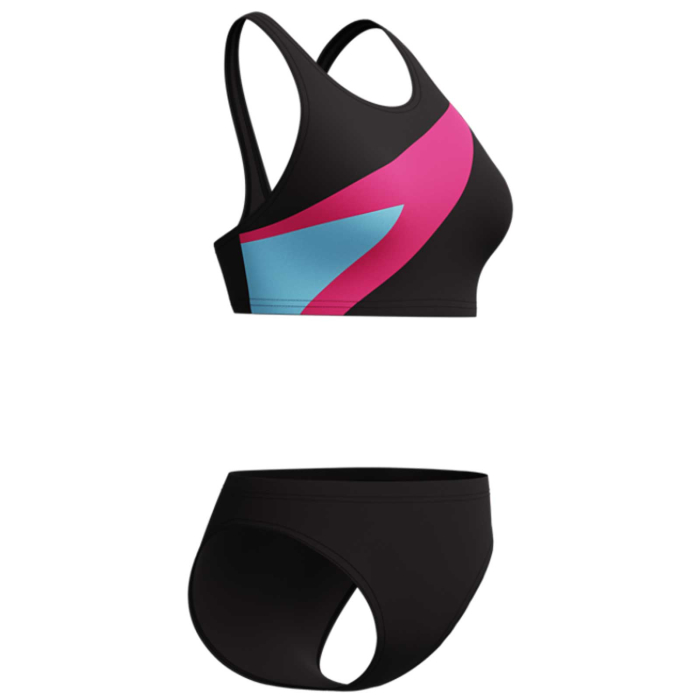 Costum inot femei 2 piese Speedo Hyperboom roz/negru – Endurance Pro, rezistent la clor [3]