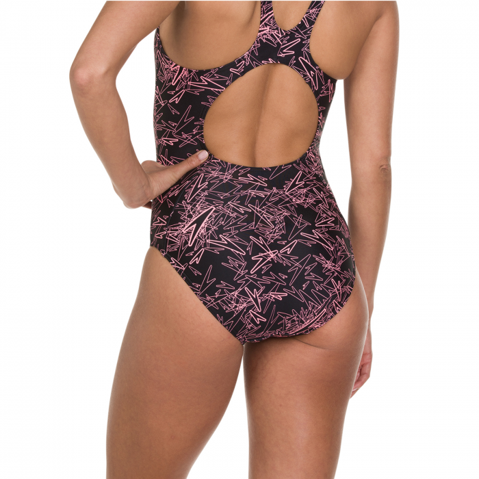 Costum inot femei Speedo Boom Allover Muscleback negru/portocaliu [2]