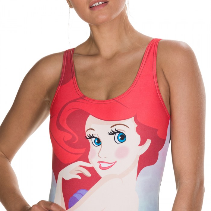 Costum inot femei Speedo Disney Little Mermaid U-Back negru/rosu/verde [4]
