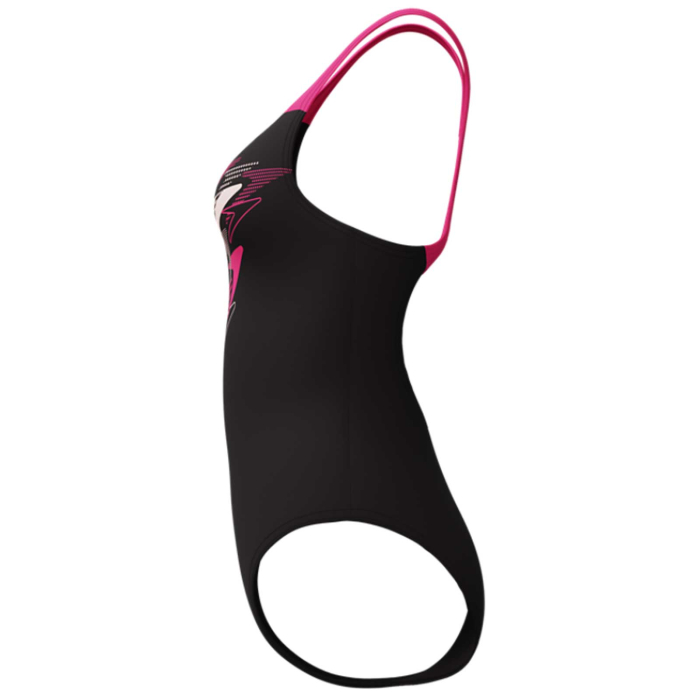 Costum inot femei Speedo Medley Logo Medalist negru/roz – Endurance+, rezistent la clor [2]
