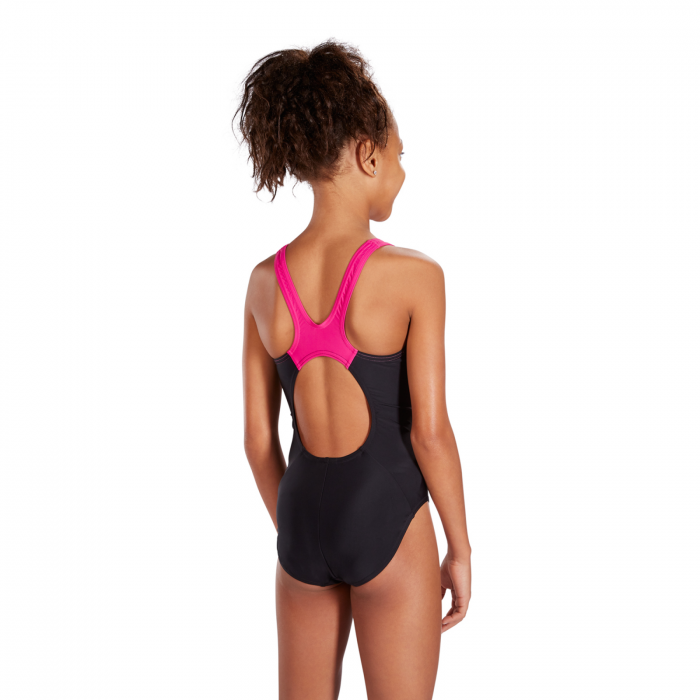 Costum inot fete Speedo Boom Splice Muscleback negru/roz [2]