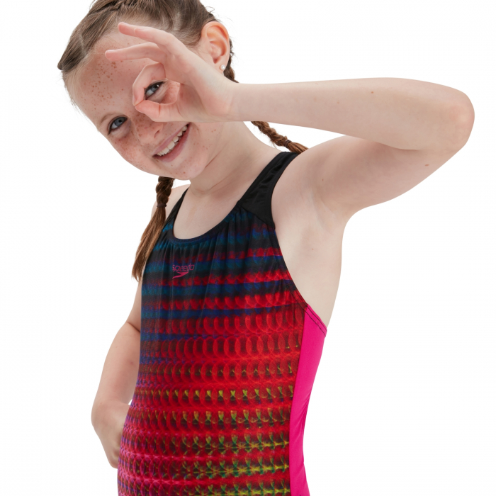 Costum inot fete Speedo Digital Placement roz/negru [2]