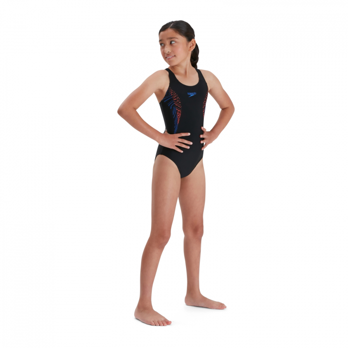 Costum inot fete Speedo Plastisol negru/rosu [6]