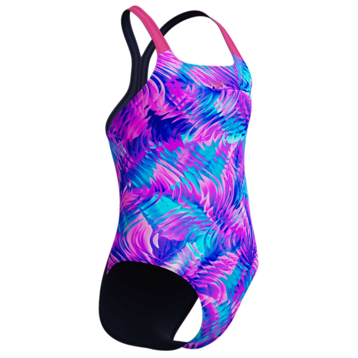 Costum inot fete Speedo Printed Powerback roz/albastru – rezistent la clor, Endurance+ [3]