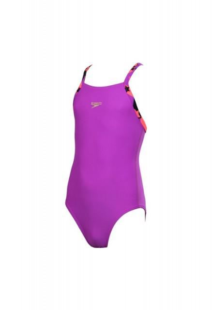 Costum pentru fete Speedo printed strap rippleback mov [5]