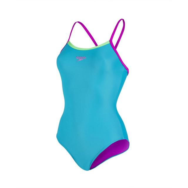 Costum Speedo femei thinstrap muscleback albastru/verde/mov [4]