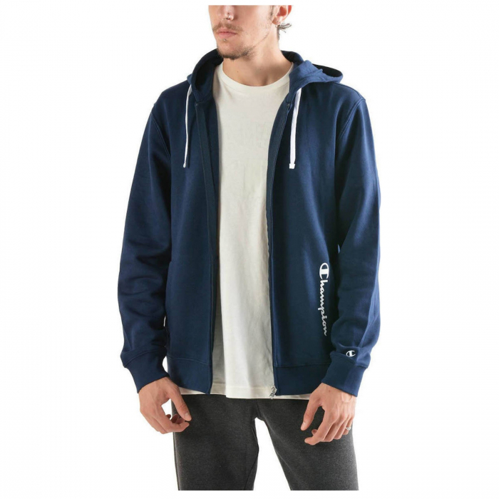 Hanorac cu fermoar sport barbati Champion Hooded Sweatshirt Fall Fleece bleumarin [3]