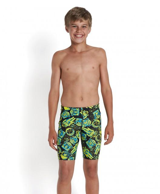Jammer Speedo pentru copii Allover print negru/verde [2]