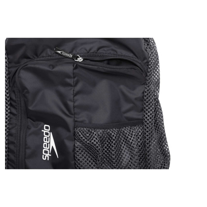 Rucsac Speedo Ventilator Deluxe Mesh Bag negru – geanta plasa piscina, uscare rapida, compartiment frontal [3]