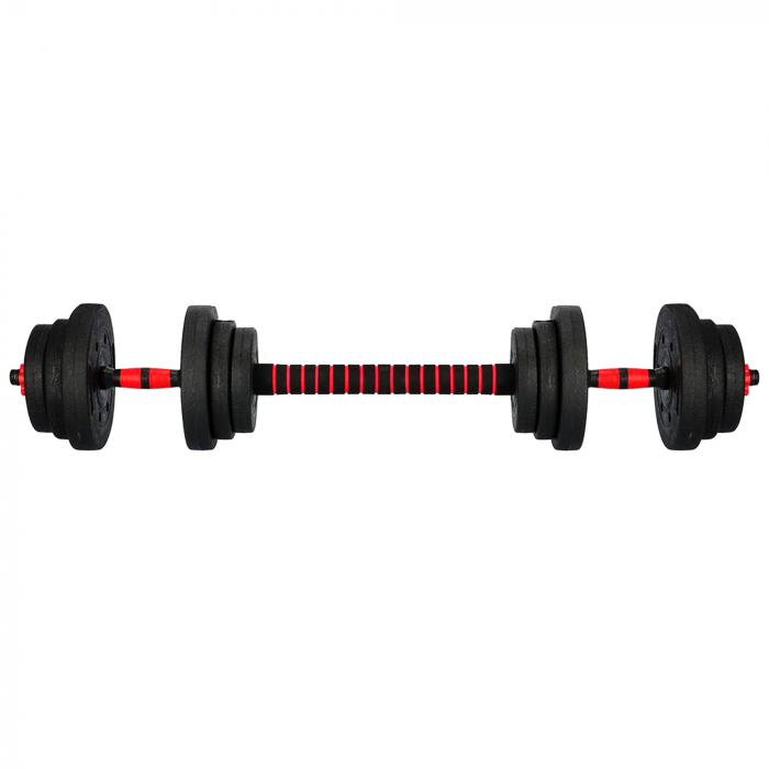 Set gantera/haltera Orion negru/rosu, greutate 30 kg [4]
