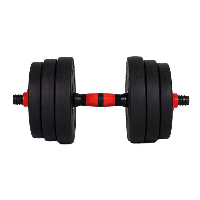 Set gantera/haltera Orion negru/rosu, greutate 30 kg [2]