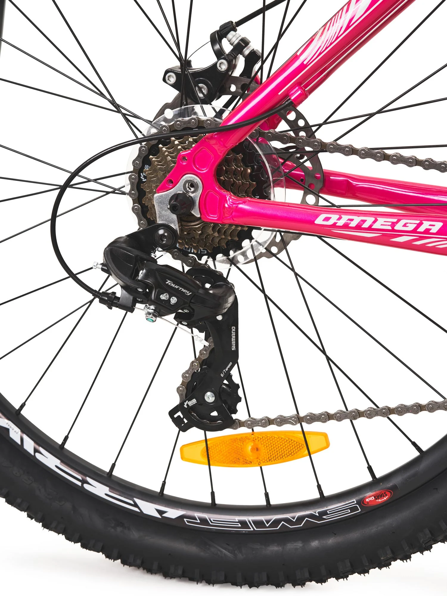 Bicicleta mountainbike dama Omega Camille 27.5", cadru 44 cm, roz/alb [3]