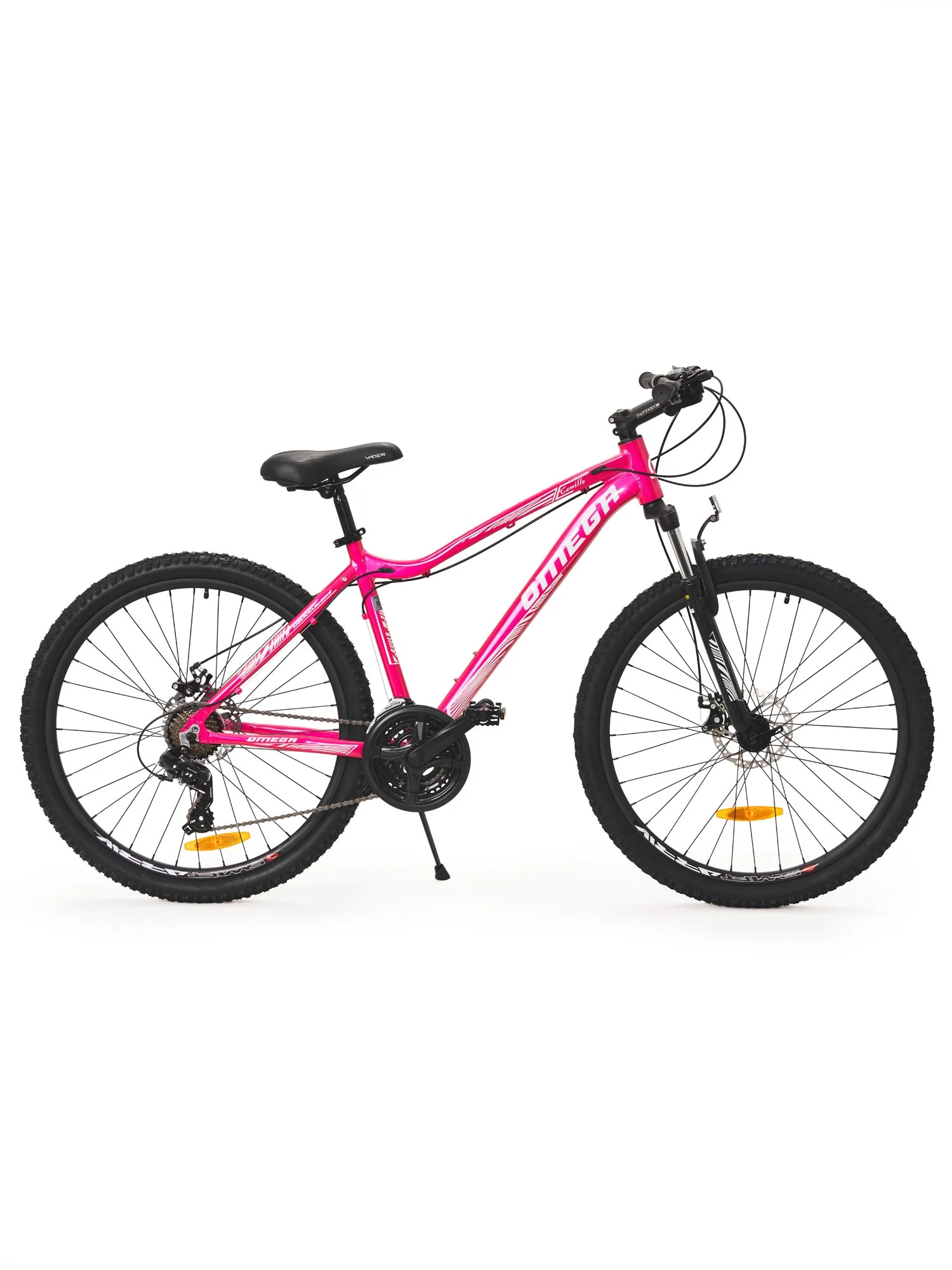 Bicicleta mountainbike dama Omega Camille 27.5", cadru 44 cm, roz/alb [2]
