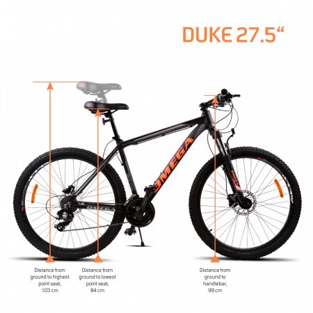Bicicleta mountainbike Omega Duke 27.5", cadru 49cm, frana hidraulica pe disc, negru/portocaliu [2]