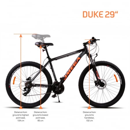Bicicleta mountainbike Omega Duke 29", cadru 49cm, frana hidraulica pe disc, negru/portocaliu [2]
