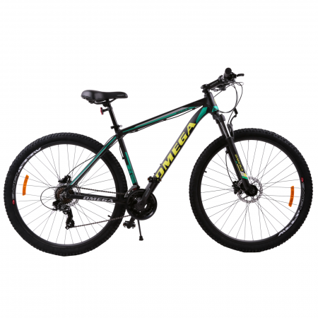 Bicicleta mountainbike Omega Duke 29", cadru 49cm, frana hidraulica pe disc, negru/verde/galben - RESIGILATA [0]