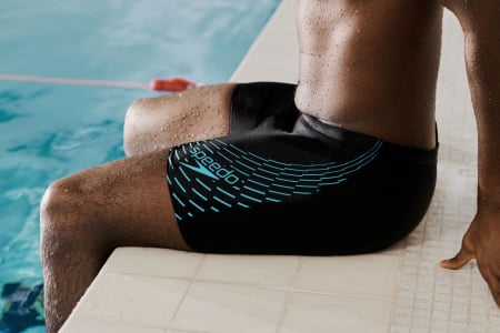 Boxeri inot barbati Speedo Medley Logo negru/albastru [4]