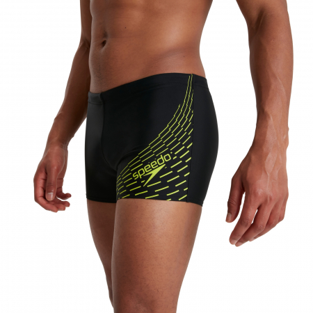 Boxeri inot barbati Speedo Medley Logo negru/galben [2]