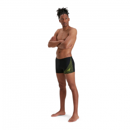 Boxeri inot barbati Speedo Medley Logo negru/galben [4]