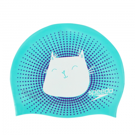 Casca de inot pentru copii din silicon SPEEDO cu doua fete verde/mov [0]