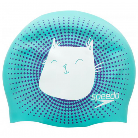 Casca de inot pentru copii din silicon SPEEDO cu doua fete verde/mov [2]