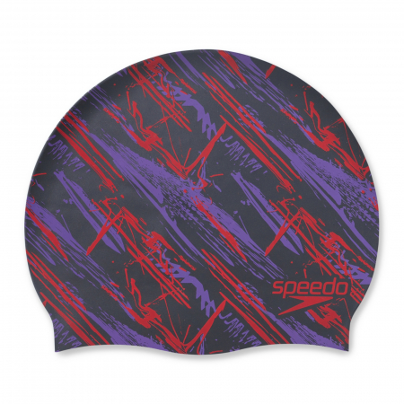 Casca inot adulti Speedo Slogan Print gri/rosu [0]