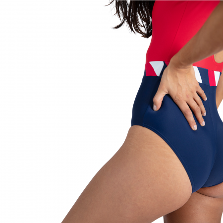 Costum baie femei Speedo Heritage Shoreline U-Back rosu/bleumarin [1]