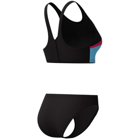 Costum inot femei 2 piese Speedo Hyperboom roz/negru – Endurance Pro, rezistent la clor [4]