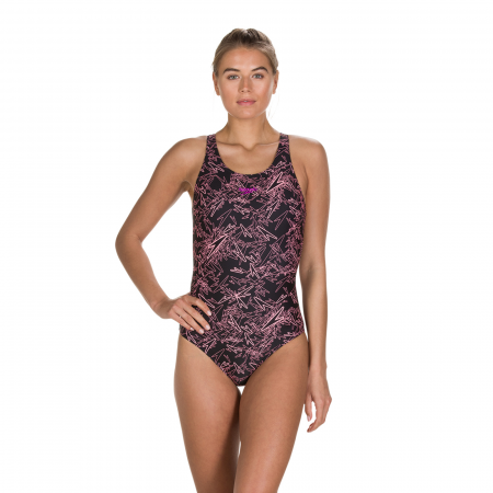 Costum inot femei Speedo Boom Allover Muscleback negru/portocaliu [5]