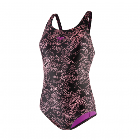 Costum inot femei Speedo Boom Allover Muscleback negru/portocaliu [0]