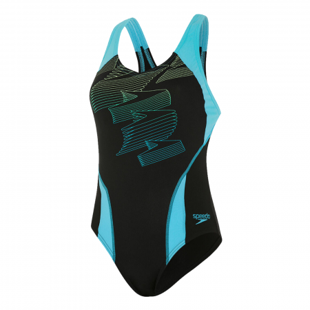 Costum inot femei Speedo Boom Placement Raceback negru/albastru [0]