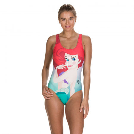 Costum inot femei Speedo Disney Little Mermaid U-Back negru/rosu/verde [1]
