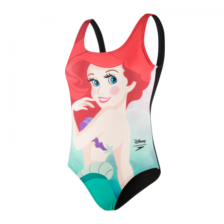 Costum inot femei Speedo Disney Little Mermaid U-Back negru/rosu/verde [0]
