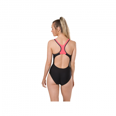 Costum inot femei Speedo Fit LaneBack negru/rosu [1]