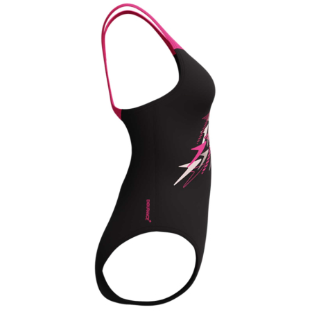 Costum inot femei Speedo Medley Logo Medalist negru/roz – Endurance+, rezistent la clor [3]