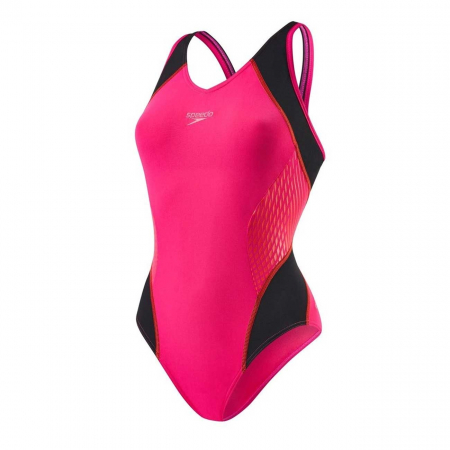 Costum inot femei Speedo Muscleback Fit roz/rosu [0]