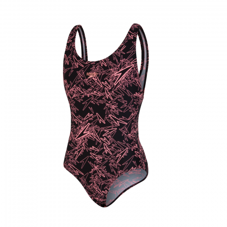 Costum inot fete Speedo Boom Allover Splashback negru/portocaliu [0]